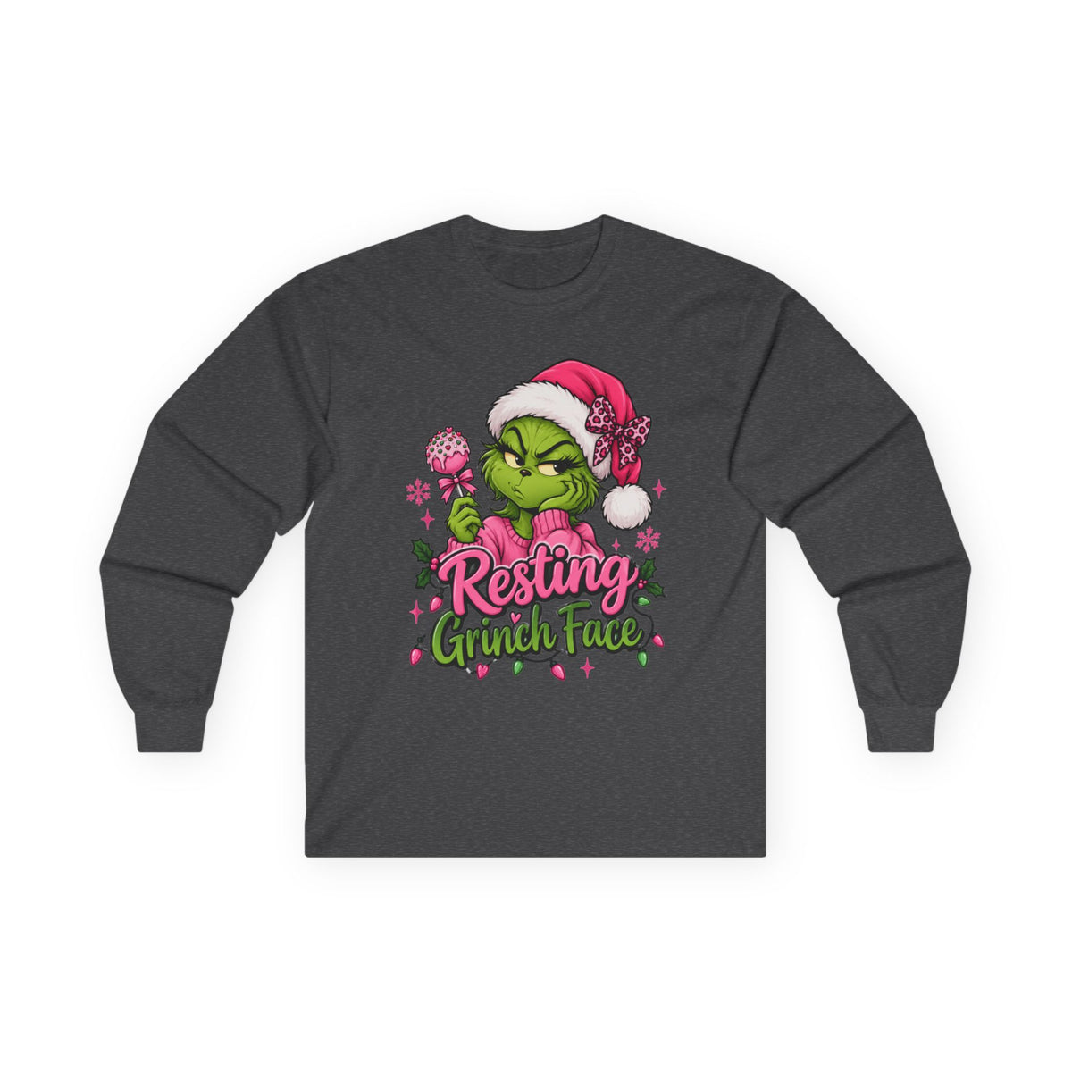 Resting Grinch Face Long Sleeve Tee