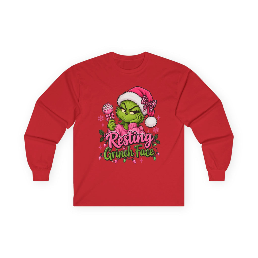 Resting Grinch Face Long Sleeve Tee