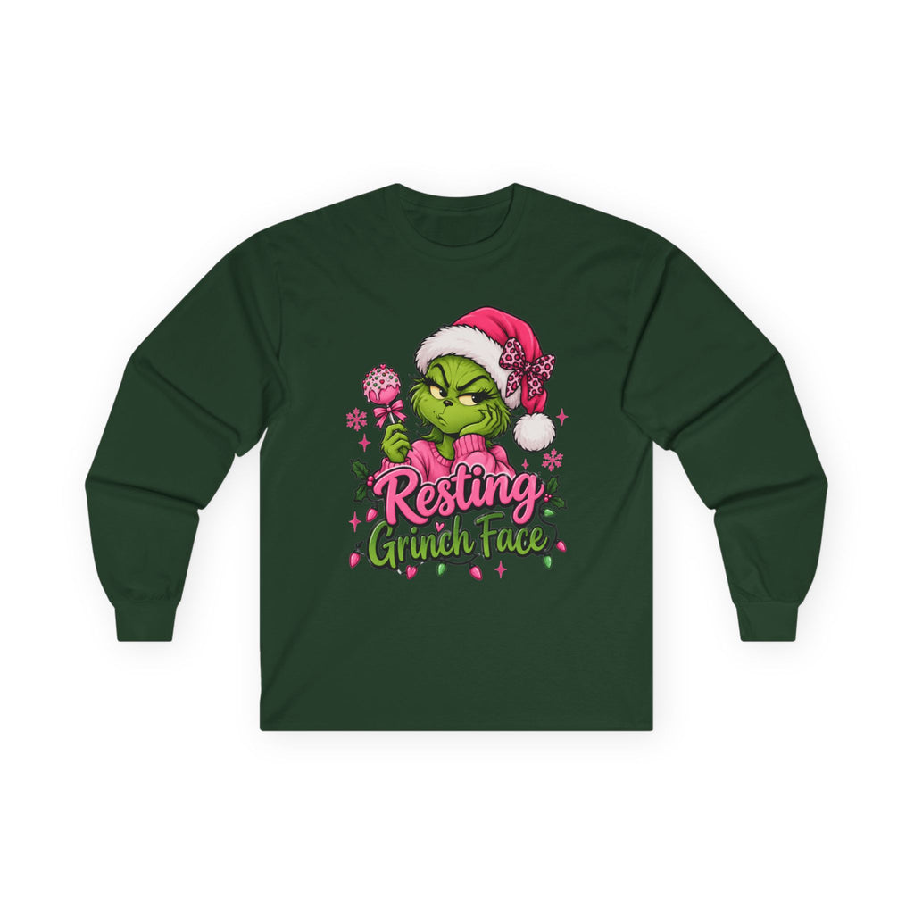 Resting Grinch Face Long Sleeve Tee