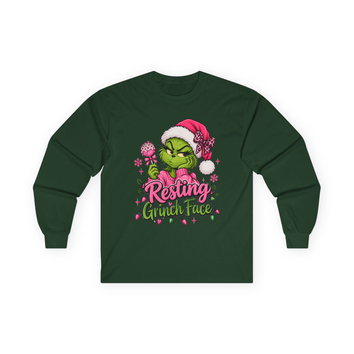 Resting Grinch Face Long Sleeve Tee