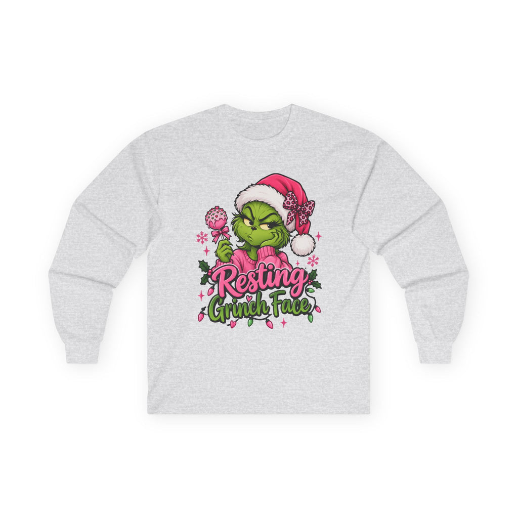 Resting Grinch Face Long Sleeve Tee