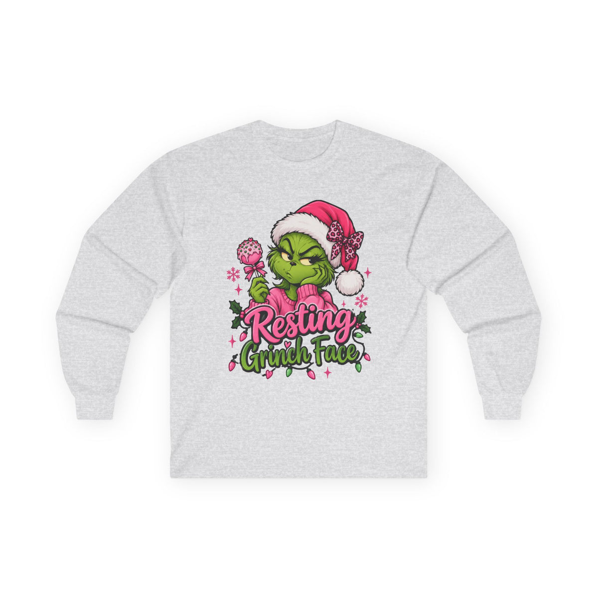 Resting Grinch Face Long Sleeve Tee