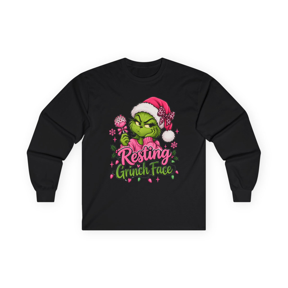 Resting Grinch Face Long Sleeve Tee