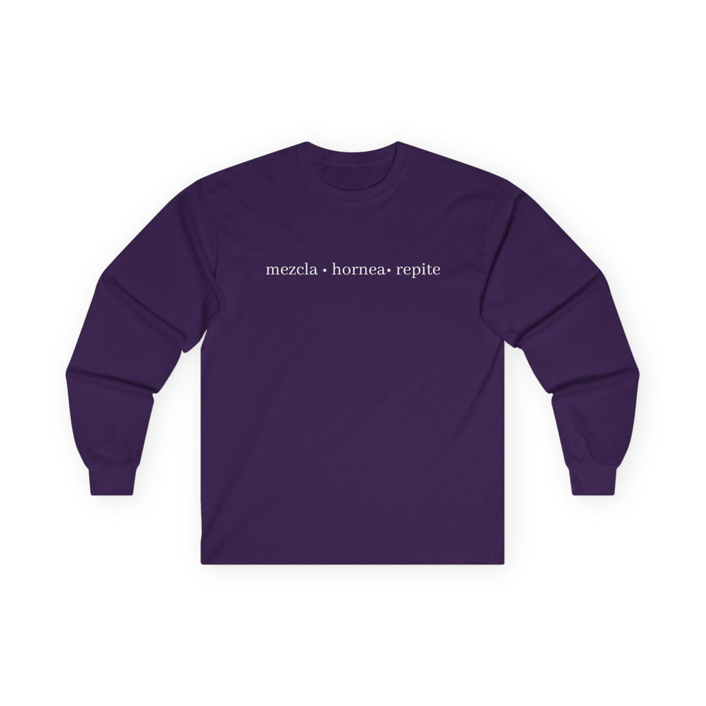 mezcla • hornea • repite long sleeve tee