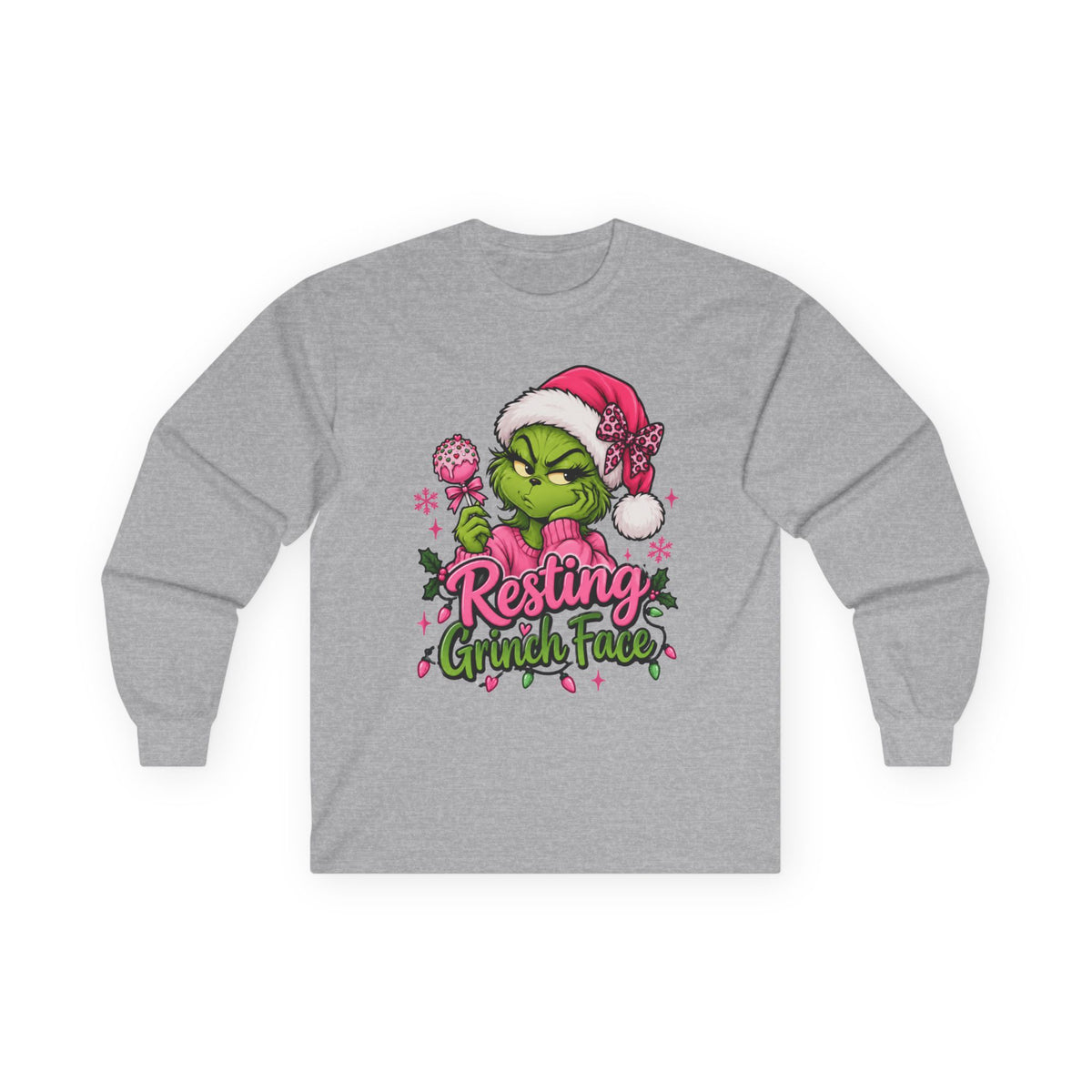 Resting Grinch Face Long Sleeve Tee
