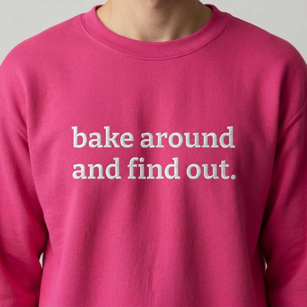 bake around and find out Embroidered Crewneck