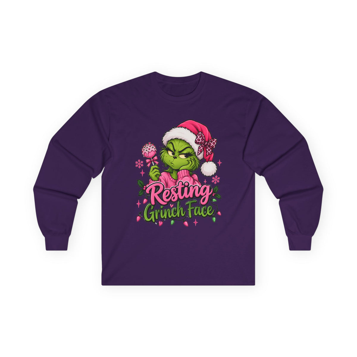 Resting Grinch Face Long Sleeve Tee