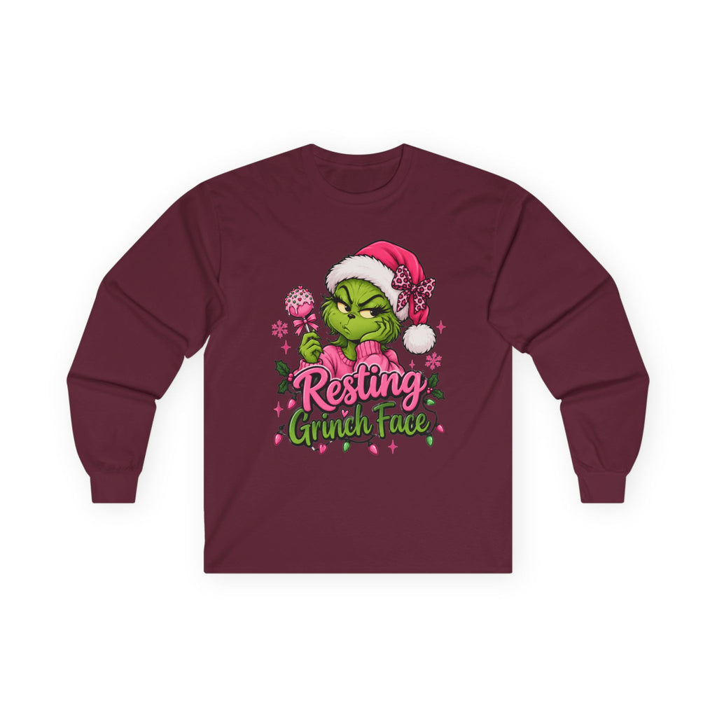 Resting Grinch Face Long Sleeve Tee