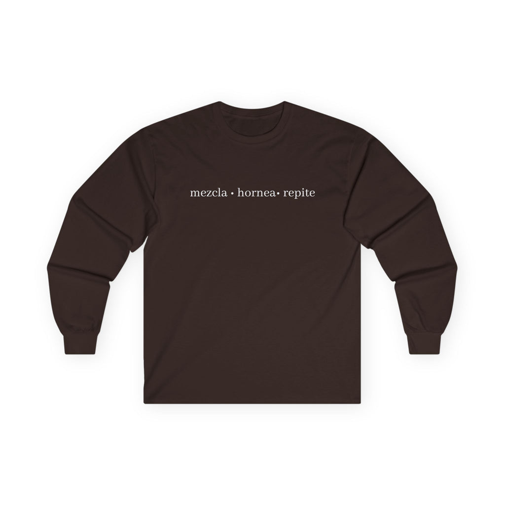 mezcla • hornea • repite long sleeve tee