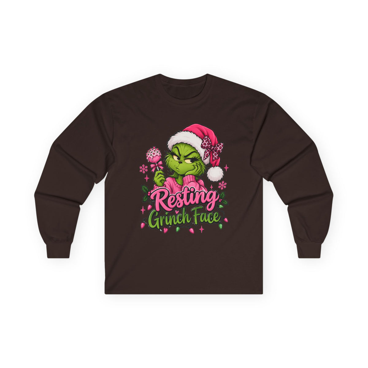 Resting Grinch Face Long Sleeve Tee