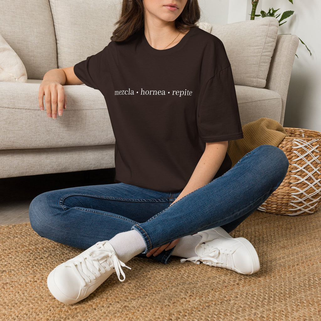 Mezcla • hornea • repite Tee